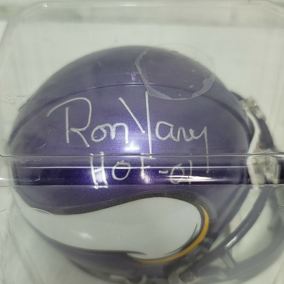 Riddell Ron Yary Signed Mini Helmet Vikings HOF 01 Autographed Collectible - Picture 3 of 10